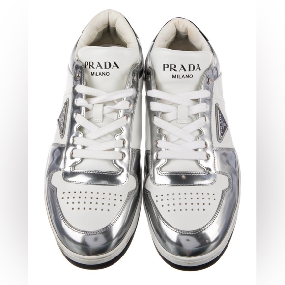 Prada Downtown Leather Sneakers - Picture 1 of 5